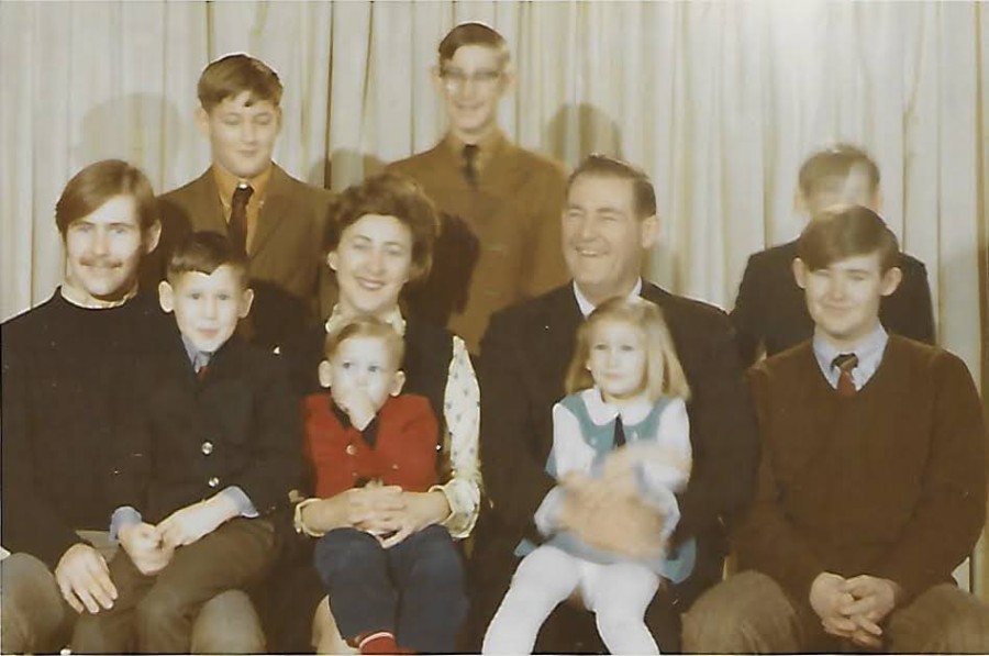 Norm Bruns, left, with his parents and siblings in an undated photo.