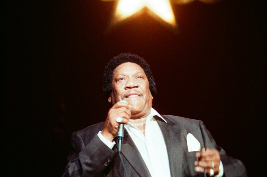 Blues singer Bobby Bland performs at the New Regal Theater (now called the Avalon Regal Theater) in 1989.