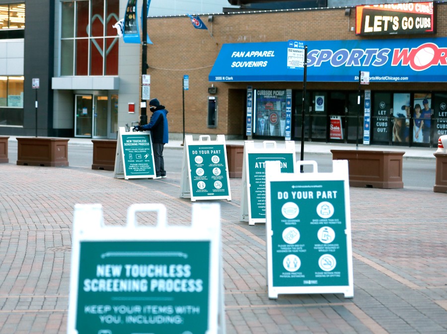 Baseball Souvenir Stand / Chicago Cubs merchandise outside Wrigley