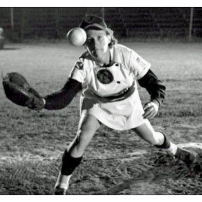 The Racine Belles of the All American Girls Baseball League pose