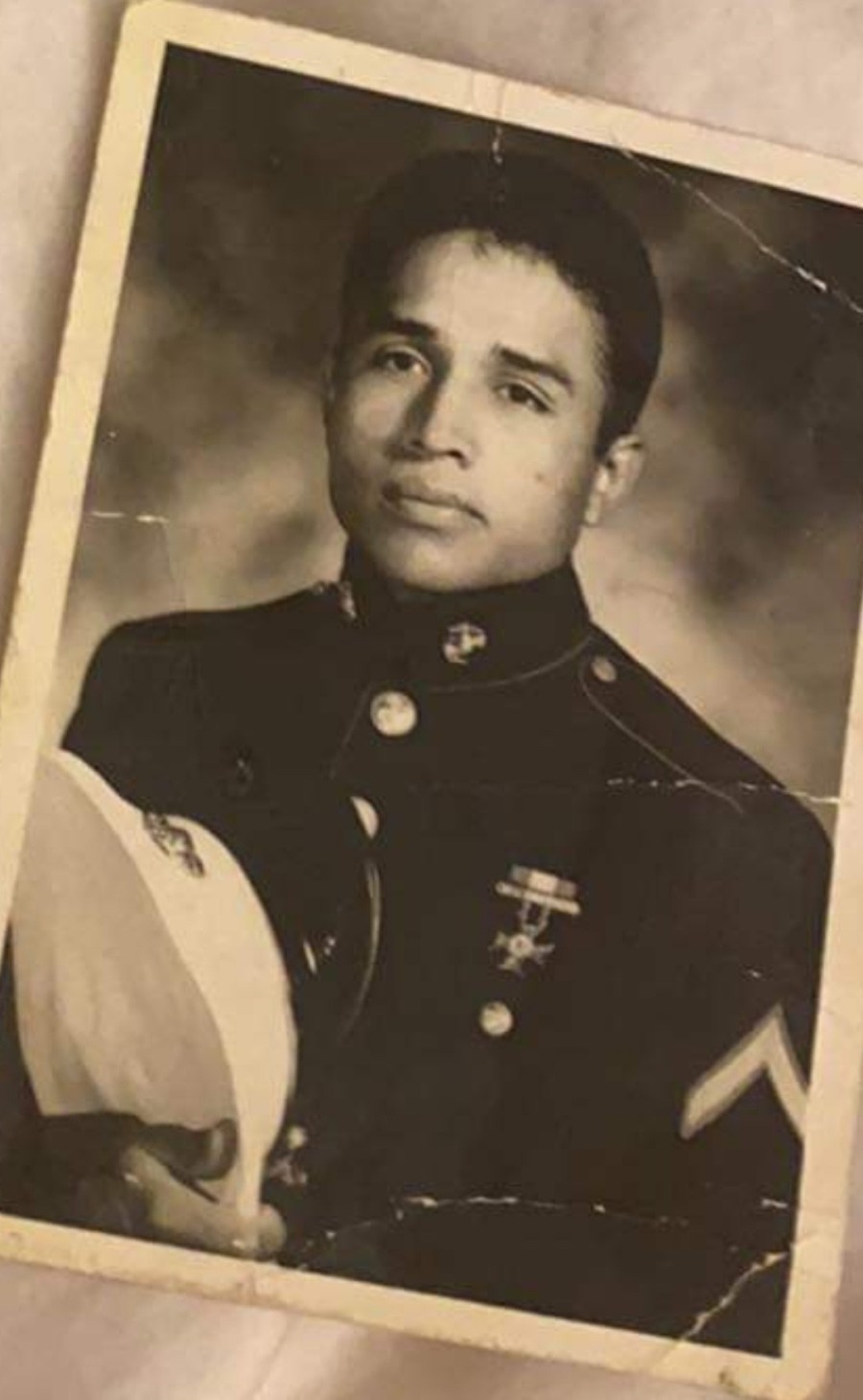 A young Javier Ramirez pictured in his military uniform.