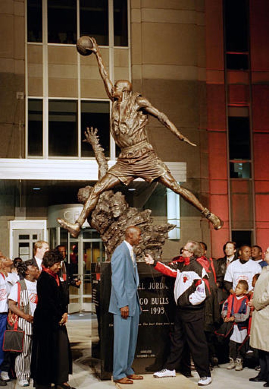 Michael Jordan statue - United Center  Michael jordan statue, Chicago  travel, Michael jordan chicago bulls