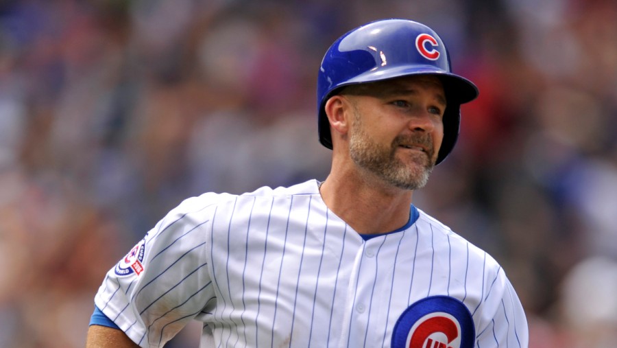 CHICAGO, IL - OCTOBER 30: Chicago Cubs catcher David Ross (3