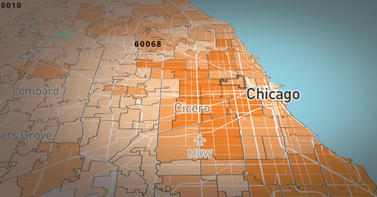 Map By Zip Code Of Coronavirus Covid 19 Cases Illinois Wbez Chicago