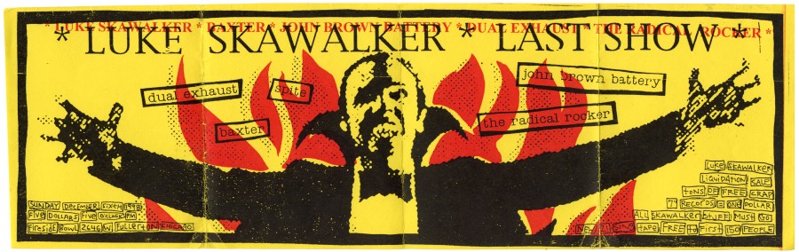 A Luke Skawalker show flyer from Fireside Bowl.