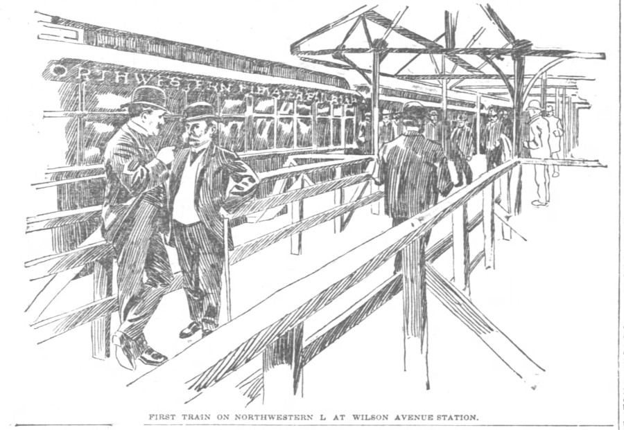 Northwestern Elevated Railroad cartoon, Chicago Tribune