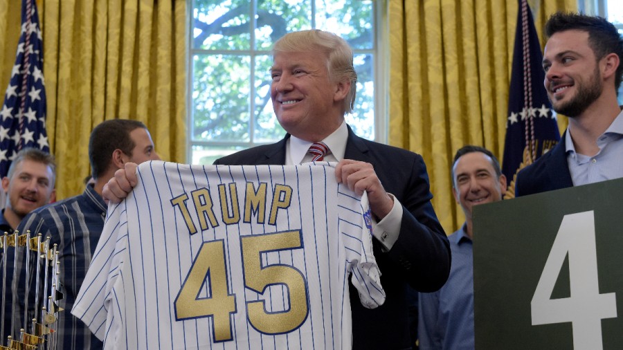 Donald Trump welcomes World Series champion Cubs to White House