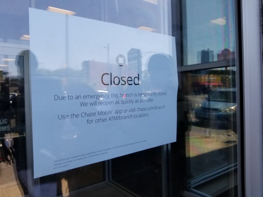 Chase Bank branch closes due to protests