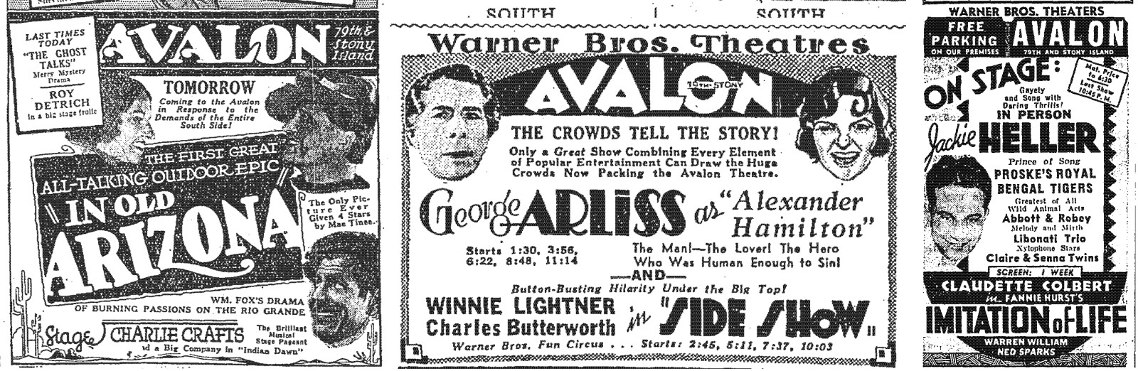 Avalon Theater ads Chicago Tribune