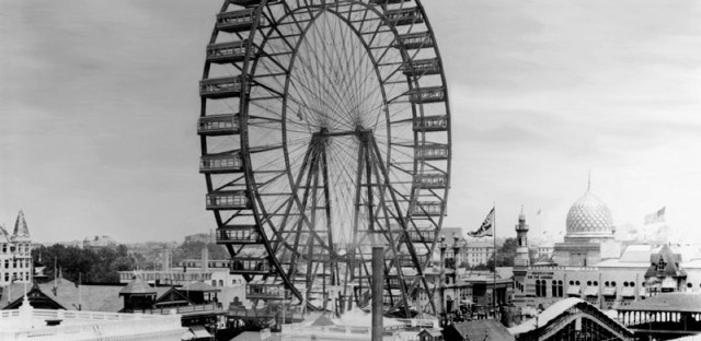 The Ferris wheel at the 1893 World's Fair in Chicago. 